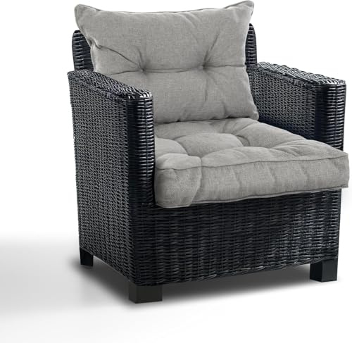 PFM HOME - Sitzauflagen Gartenmöbel mit Rückenkissen Set - Outdoor Polster für Gartenmöbel Auflagen Lounge-Kissen - 2-er-Set: Sitzkissen 50x50 cm mit Rückenkissen 50x40 cm