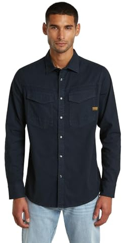 G-STAR Men's Dakota Slim Shirt, Size: L, Color Blue