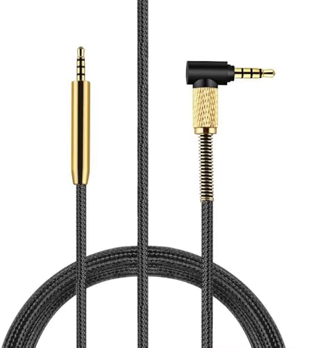 Ersatz-Audiokabel-Verlängerungskabel, Nylon, geflochten, kompatibel mit Bose QC45, QC35, QC25, QuietComfort Ultra QC 45, 35, 25, 700, OE2, Soundlink-Kopfhörerkabel, vergoldet, geflochten mit Mikrofon