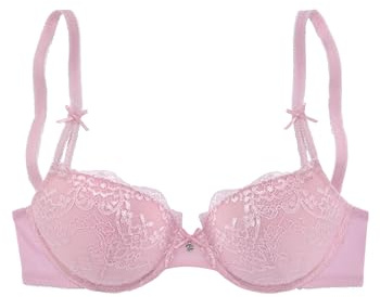 Lascana Damen Push-up-BH atmungsaktiv, Träger und Rückenverschluss verstellbar, Romantisch,