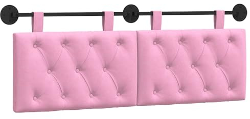vidaXL Hängendes Kopfteil Rosa Stoff, Moderner rechteckiger Wandkopfteilen, gehängtes gepolstertes Design, gemütliche Rückenlehne für Schlichte Schlafzimmerdekoration