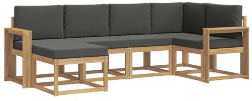 vidaXL Outdoor-Sofagarnitur 6 pcs Weiß und Anthrazit Polyester, Garten-Sofa, modernes Outdoor-Komfort-Set, langlebige Sitzgarnitur für Entspannung und Terrasse