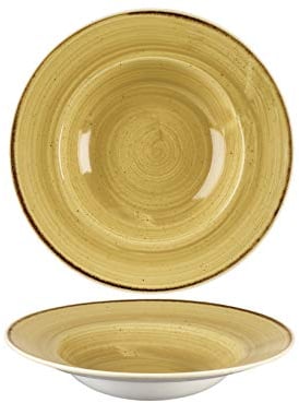 Churchill 400779 Stonecast Piatto Pasta, Porcellana, Must Yellow, cm 28