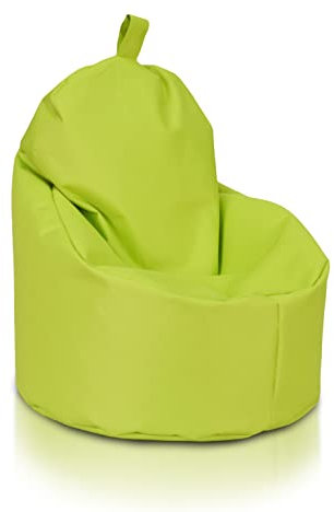 Ecopuf Yoko Sitzsack mit hoher Sitzfläche, Sitzsack mit Griff, Sitzsack aus Polyester, wasserdicht, für den Außenbereich, Maße: 70 x 75 cm