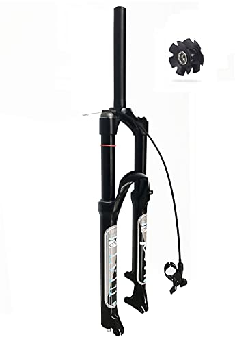 LvTu 26/27.5/29 Bicicletta Viaggio 140mm Forcella Ammortizzata ad Aria MTB, Ultraleggero QR 9mm Tubo Diritto/Rastremato XC AM Mountain Bike Forcella Anteriore
