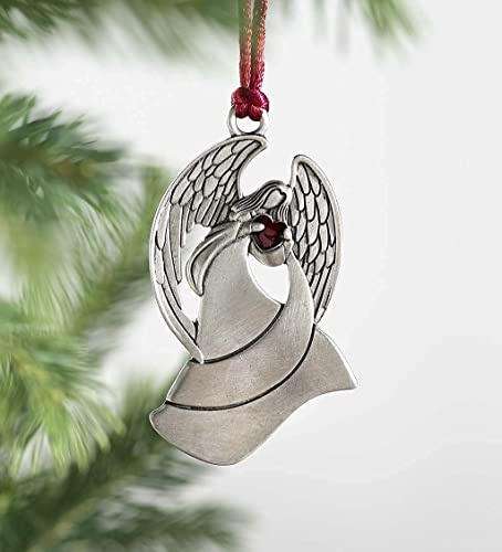 AOOLVY Solid Pewter Christmas Tree Ornament Christmas Hanging Decorations Metal DIY Craft Holiday Ornaments, Decoration Gift for Christmas Festive Home Decor (Angel)