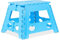 Relaxdays Tabouret Pliable, antidérapant, 120 kg de capacité de Charge, poignée, HxLxP 39 x 38,5 x 32 cm, Bleu Clair