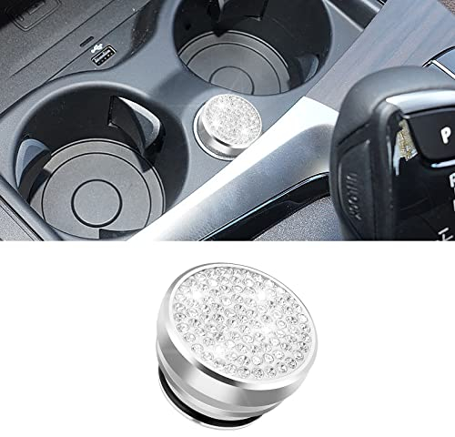 Cobee Bling Auto Zigarettenanzünder Stecker Abdeckung, Kristall, staubdicht, für Zigarettenanzünder, Knopfabdeckung, Auto Innendekoration für die meisten Fahrzeuge (Silber)
