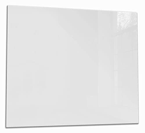Wallario Herdabdeckplatte/Spritzschutz aus Glas, 1-teilig, 60x52cm mit 13mm hohen Füßen, für Ceran- und Induktionsherde, Weiß