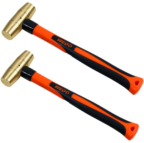 WEDO 2-teiliges Messhammer Set, 1/2lb&1-1/2lb, Schlittenhammer Kit, massiver Messhammer Hammer, Fiberglas Hammer Griff, Die-Forged, Korrosionsbeständig, DIN Standard