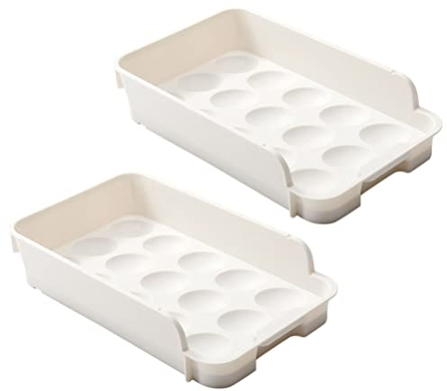 BESTonZON Cerámico 2 Piezas Cajón De Cartón De Dispensador De para Heladera Exhibidor De Sostenedor del Huevo del Refrigerador Organicos Orgánico Estante Cerámica