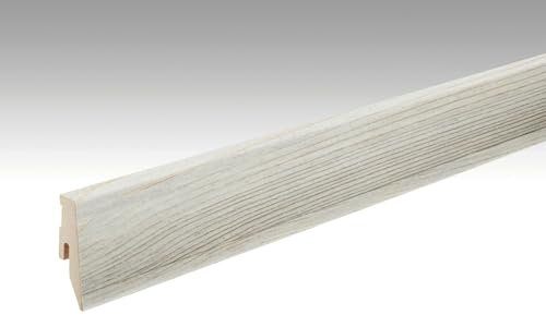 Restposten Meister Fußleiste Profil 3 PK White Life 6390 für Laminatböden - 2380 x 60 x 20 mm
