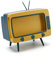 Kosmetiktuchbox-Halter mit Telefonhalterung, Retro-TV-Telefonständer, Kreativer Retro-TV-förmiger Taschentuchspender-Boxhalter, 2-in-1 Multifunktionale Taschentuchbox für Badezimmer,(Blau)