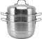 Steamer Food Pot for Cooking, 2-3 Tiers Stainless Steel Steam Pots with Glass Lid, Dim Sum Cookware Food Veg Cooker Pot with Steamer Basket Cooking Pan Steaming Pot for Seafood, Soups(3 Tier)