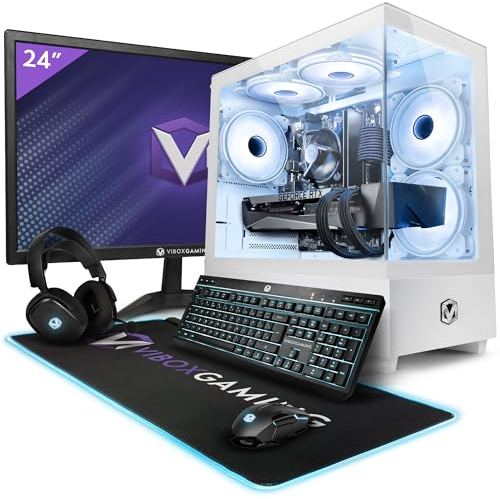 Vibox IV-130 High End Gaming PC Set Komplett • Monitor 24 Zoll • AMD Ryzen 7 5700X 4,6 GHz • Nvidia RTX 4070 Super 12 GB • 32 GB RAM • 1 TB SSD • 600W PSU • Windows 11 • WiFi
