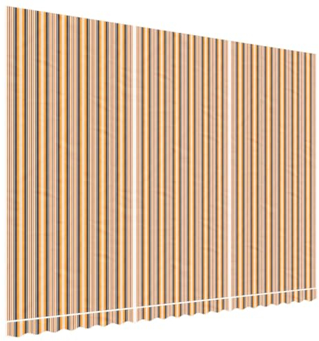 vidaXL Multicolour Stripe Awning Replacement Fabric - Waterproof & UV-Resistant Polyester Canopy Cloth for Garden, 5x3.5m