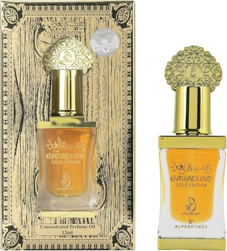 Arabiyat Khashab & Oud Gold Edition Concentrated Perfume Oil For Women and Men (Unisex), 12ml Made in UAE