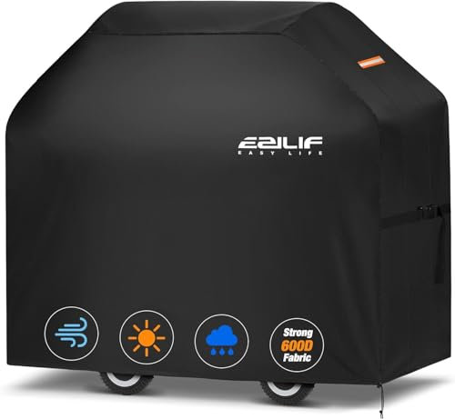 Ezilif Housse de barbecue résistante aux intempéries - 145 x 60 x 120 cm - Tissu Oxford 600D - Pour Weber Genesis II - Housse de barbecue à gaz robuste et étanche - Pour Weber Enders Char Broil