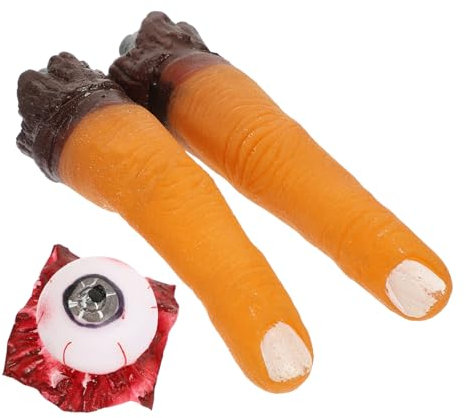 Supvox 3Stücke Teiliges Halloween Deko Körperteile Realistische Menschliche Augen Kurze Und Lange Finger Für Gruselige Partys Und Spukhaus Dekorationen