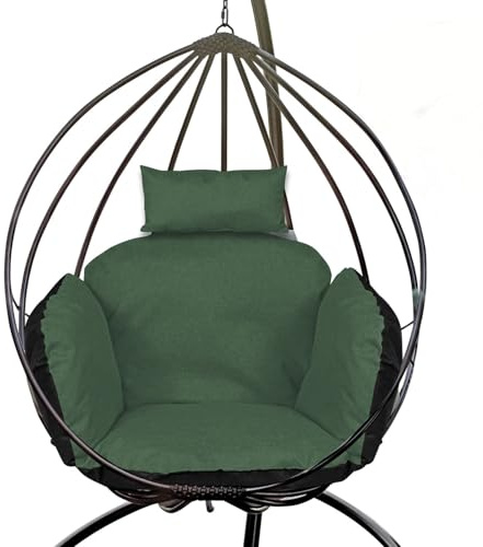 GARDEN KING ROYAL REST Hängesessel-Kissen Sitzkissen mit Rücken Kopfstütze Ei-Schaukelkissen Hängeschaukel Polsterauflage Pflegeleicht Wasserfest