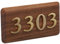 Custom House Number Sign – Japanese Style Walnut Wood Address Plaque with Brass Numbers – Personalized Door Sign for Villa, Hotel, Airbnb, Guesthouse, Home or Office