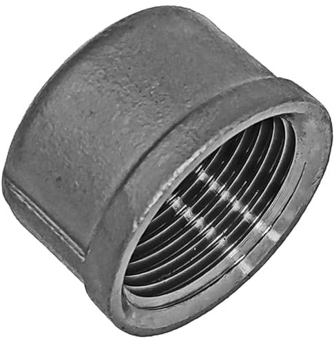 MegaHaustechnik Kappe rund aus V4A Edelstahl 1 Zoll IG DN25 Innengewinde Innendurchmesser 30mm Gewinde Fitting Trinkwasser geeignet Rohr Verschraubung End Stück Abschluss Verschluss Deckel INOX
