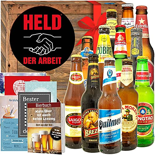 Held der Arbeit - Geschenkset für Männer - 12x Bier Welt
