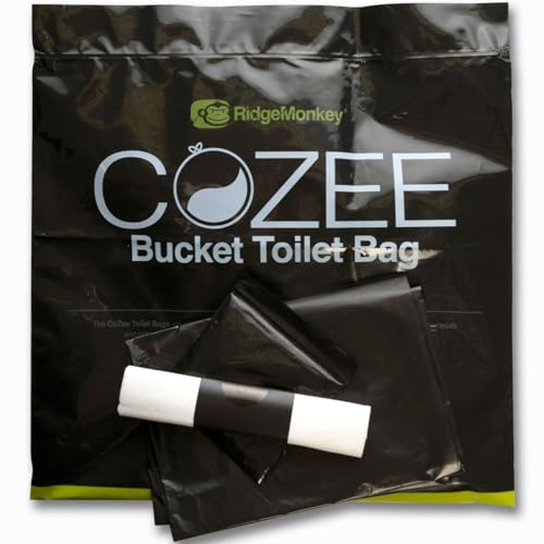 RidgeMonkey CoZee Toilet Bags x5 - Fishing Camping Outdoors, Toilet Accessories, Eco Friendly, Fully biodegradable