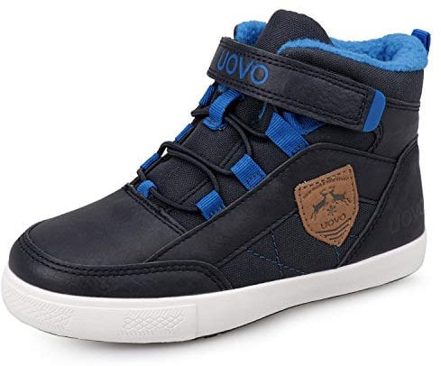 UOVO Chaussures D'hiver pour Garçons Baskets pour Enfants Bottes de Neige Résistantes à l'eau Chaussures D'extérieur Doublées Chaudes Bleu Taille 31