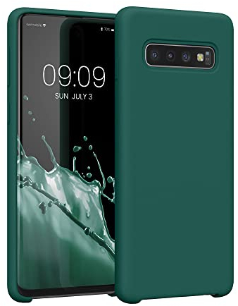 kwmobile Hülle kompatibel mit Samsung Galaxy S10 Hülle - Silikon Handy Case - Handyhülle weiche Oberfläche - kabelloses Laden - Türkisgrün