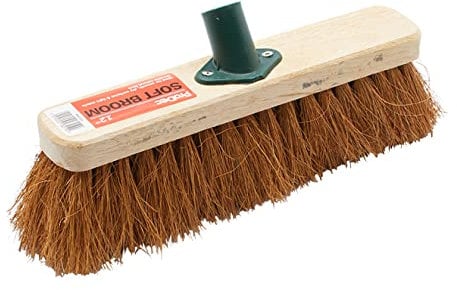 ProDec 12 Inch Natural Coco Fibre Soft Sweeping Broom Head for Indoor and Outdoor Sweeping, Brown, PMSO1201