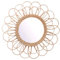 Kerta Bambus-Spiegel, Nordisch, handgefertigt, natürliche Farbe, Weiden-Spiegel, 40 cm, Hängespiegel, Rattan, Sonnenblume, runder Wandspiegel, Dekoration