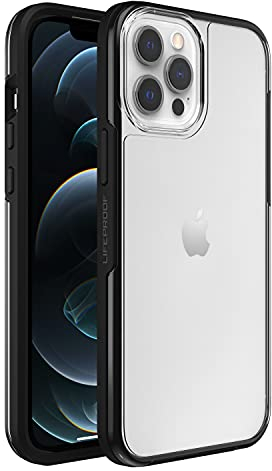 LifeProof SEE Case for iPhone 12 Pro Max, Shockproof, Drop proof to 2 Meters, Ultra-Slim, Protective Thin Clear Case, Sustainably Made, Clear/Black