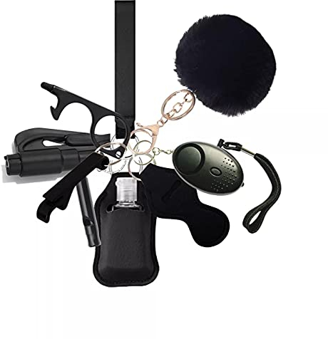 Ensemble de porte-clés d'autodéfense, pour femme et enfant, accessoire de sécurité avec alarme personnelle, c, L