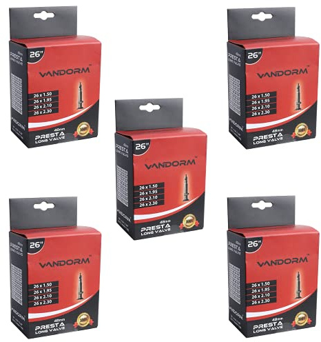 Vandorm 5 PACK 26 x 1.50 - 2.30 Bicycle MTB Bike Presta Inner Tube Pack Parts 26 Inner Tube