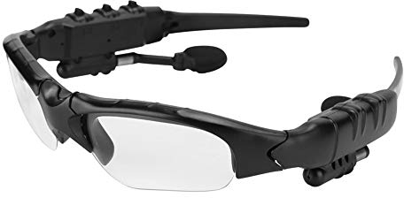 Goshyda Bluetooth-Sonnenbrillen-Headsets, Kabelloses Audio, MP3-Stereo-Sound, Musik-Kopfhörer, Freisprech-Smart-Brille für Outdoor-Radfahren(Transparent)