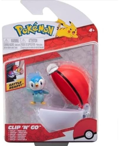 Pokémon PKW2661 - Clip'n'Go Pokéball - Plinfa & Pokéball, offizieller Pokéball mit detaillierter 5 cm Figur