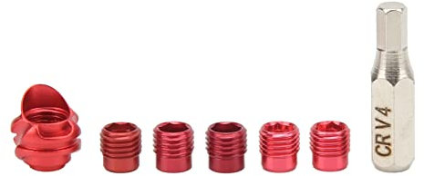 Zerodis Compound-Bogen-Peep-Visier Set, Rot, CNC-gefräste Aluminiumlegierung, Austauschbare Innenkerne 1/32-3/32, mit Klarsichtlinse, für Bogenschießen und Jagd