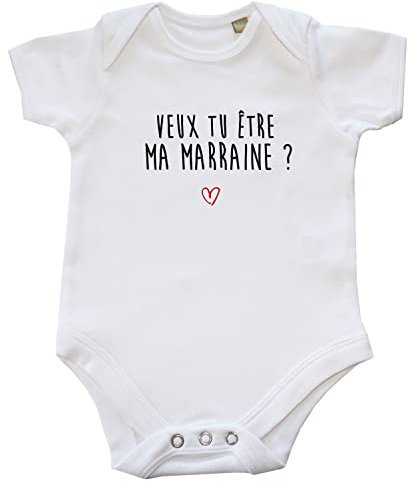 DSTNY Body Bébé Veux tu être ma marraine Blanc 0-3 mois