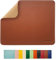 Fosmihao Leder-Mauspad – Holz-Mauspad, doppelseitiges Mauspad mit genähtem Rand, wasserdichtes, ultradünnes Mauspad für Computer, Laptop, Büro und Zuhause, 10,2 x 8,3 Zoll, 1 Packung (Braun)