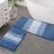 Enyhom Lot de 2 Tapis de Bain Antidérapants, Tapis Salle de Bain Microfibre Absorbants, Lavables en Machine, Tapis de Sol pour Salle de Bain, Toilette, 45 x 65 + 45 x 120 cm, Bleu