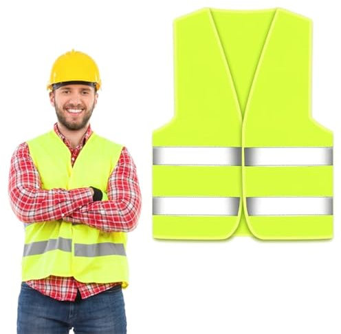 Darryy Gilet Catarifrangente, 1PCS Giubbotto Catarifrangente Auto, Giubbotto Catarinfrangente Giallo, Adatto a Conducenti, Lavoratori, Assistenza Stradale e Miglioramento della visibilità