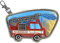 Step by Step KIGA MAGS „Fire Truck Finn“, 1 Magnet-Applikation mit Karabinerhaken, Feuerwehr, Anhänger, Individualisierung für KIGA MINI & KIGA Maxi, Mädchen & Jungen, 12 + Monaten