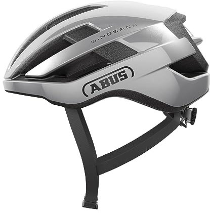 ABUS Rennradhelm WingBack – einfacher Roadhelm für sportliches Fahren im Alltag und in der Freizeit – für Erwachsene und Jugendliche – Silber, Größe M