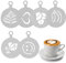 Kaffeeschablonen aus Edelstahl, 6 Pcs Kaffee-Dekorationsschablone cappuccino schablonen kaffee schablonen kaffee Latte Art Schablonen tortenschablone für Kaffee Kuchen Dekorieren (Stil 1)