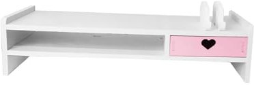 Dickly Soporte elevador para monitor, elevador para monitor de computadora, estante para computadora, estante de almacenamiento para escritorio, soporte para, Rosa 1 Cajón