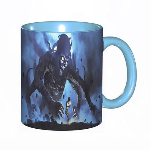 Kaffeebecher Mug,Ein kleiner Junge zündete die Kerze an, ohne zu bemerken, dass sich hinter ihm ein Dämon befand,kaffeebecher porzellan, tasse Füllmenge 330 ml - sehr interessante bedruckte Teetassen