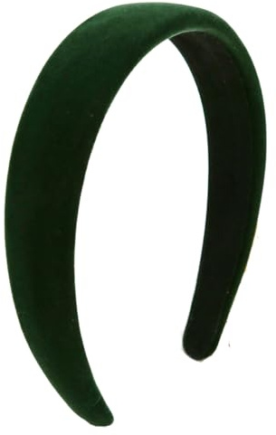 Lvyeer Bandeau rembourré en velours vert pour femme - Bandeau de Noël tendance antidérapant et confortable pour femme (vert, taille unique)