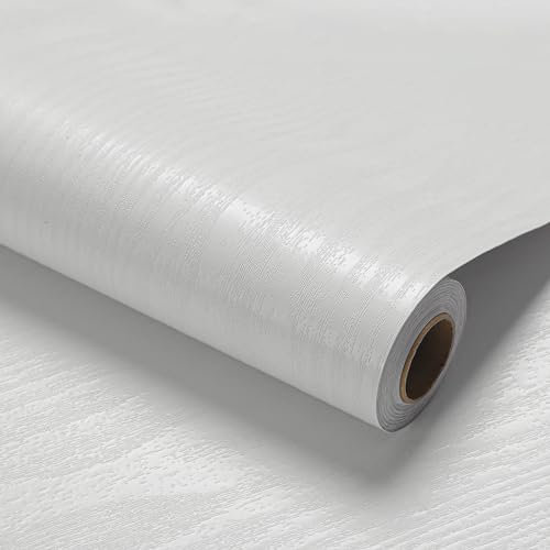 LOVADA White Wood Grain Peel and Stick Wallpaper - 44.5cm x 1270cm Roll, Extra Large Self-Adhesive for Full Wall Covering and DIY Projects