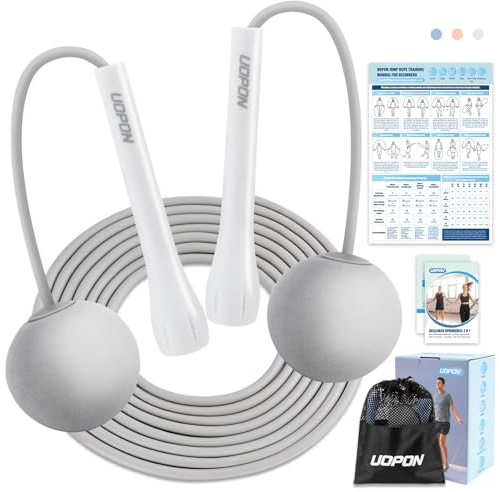 Springseil Erwachsene Fitness, Springseil Ohne Seil Mit Großer Kabelloser Ball & Trainingsposter, ABS Einstellbar Rutschfeste Griffe Workout 3M Jump Rope für Männer, Frauen, Kinder & Erwachsene